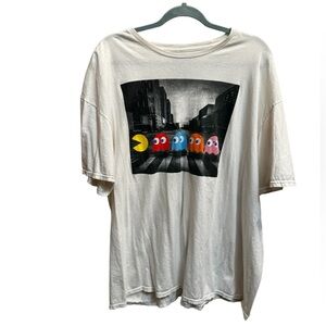 ♥️PAC-MAN ABBEY ROAD by C-Life group graphic T-shirt white Unisex Sz XXL 1980’s